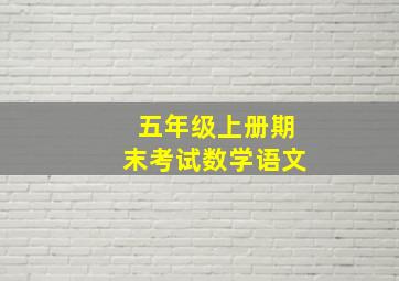 五年级上册期末考试数学语文