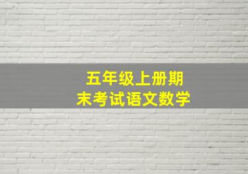 五年级上册期末考试语文数学