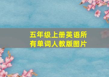 五年级上册英语所有单词人教版图片