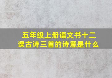 五年级上册语文书十二课古诗三首的诗意是什么