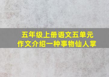 五年级上册语文五单元作文介绍一种事物仙人掌