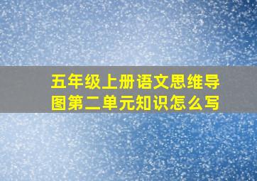 五年级上册语文思维导图第二单元知识怎么写