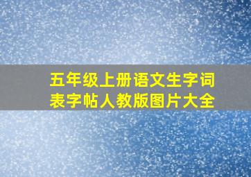 五年级上册语文生字词表字帖人教版图片大全