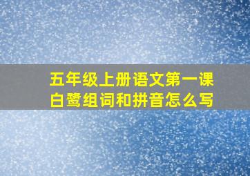 五年级上册语文第一课白鹭组词和拼音怎么写