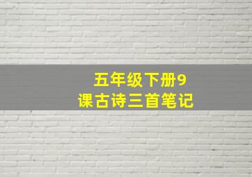 五年级下册9课古诗三首笔记