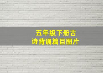 五年级下册古诗背诵篇目图片