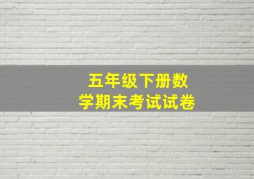 五年级下册数学期末考试试卷