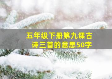 五年级下册第九课古诗三首的意思50字