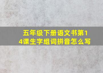 五年级下册语文书第14课生字组词拼音怎么写