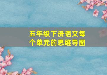 五年级下册语文每个单元的思维导图