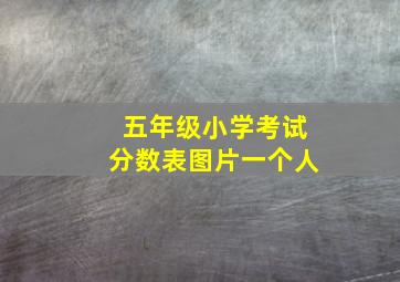 五年级小学考试分数表图片一个人