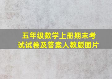 五年级数学上册期末考试试卷及答案人教版图片