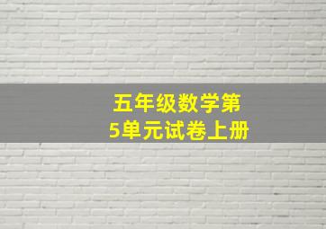 五年级数学第5单元试卷上册