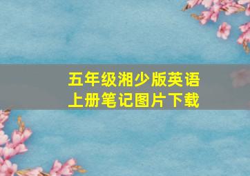 五年级湘少版英语上册笔记图片下载