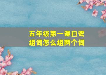 五年级第一课白鹭组词怎么组两个词