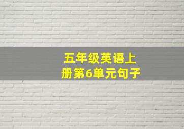 五年级英语上册第6单元句子