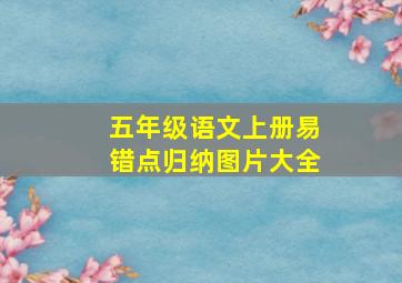 五年级语文上册易错点归纳图片大全