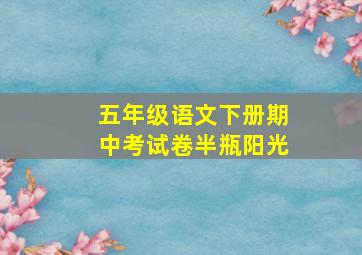 五年级语文下册期中考试卷半瓶阳光