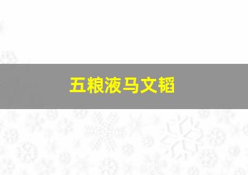 五粮液马文韬