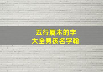 五行属木的字大全男孩名字翰