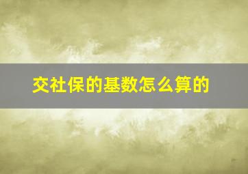 交社保的基数怎么算的