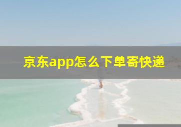 京东app怎么下单寄快递