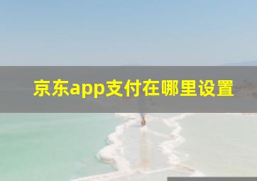 京东app支付在哪里设置