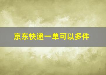 京东快递一单可以多件