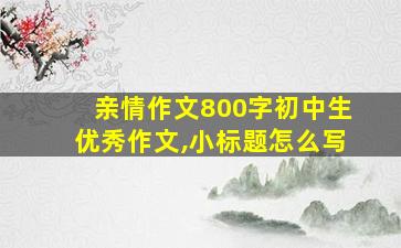 亲情作文800字初中生优秀作文,小标题怎么写