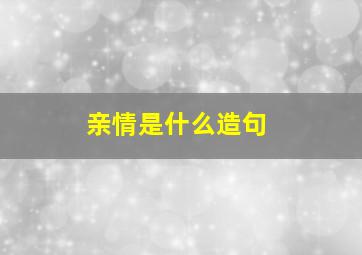 亲情是什么造句