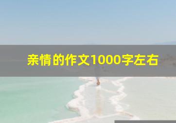 亲情的作文1000字左右