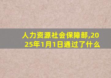 人力资源社会保障部,2025年1月1日通过了什么