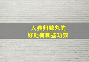 人参归脾丸的好处有哪些功效