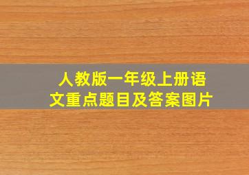 人教版一年级上册语文重点题目及答案图片