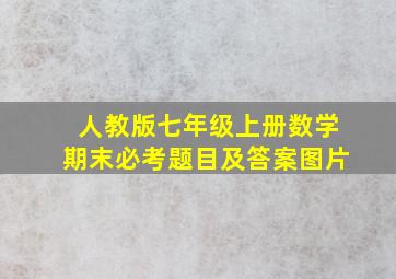 人教版七年级上册数学期末必考题目及答案图片