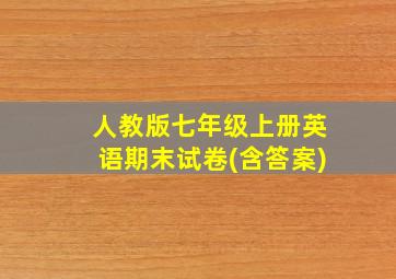 人教版七年级上册英语期末试卷(含答案)