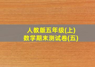 人教版五年级(上)数学期末测试卷(五)