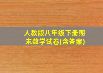 人教版八年级下册期末数学试卷(含答案)