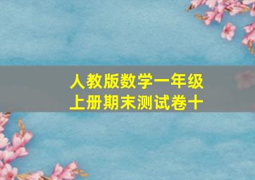 人教版数学一年级上册期末测试卷十