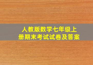 人教版数学七年级上册期末考试试卷及答案