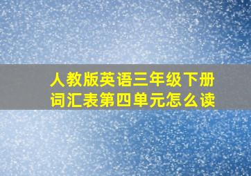 人教版英语三年级下册词汇表第四单元怎么读