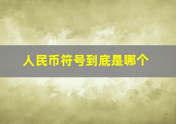 人民币符号到底是哪个