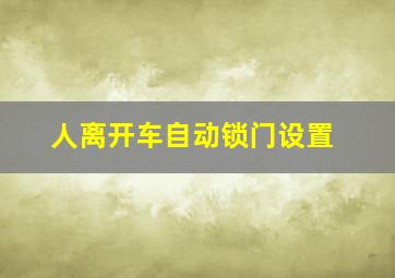 人离开车自动锁门设置