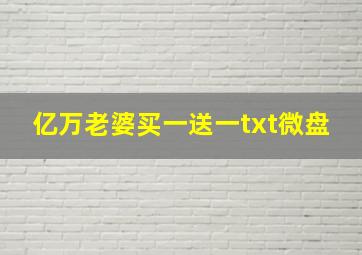 亿万老婆买一送一txt微盘