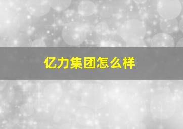 亿力集团怎么样