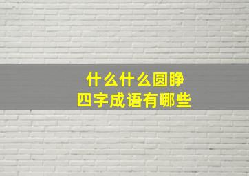 什么什么圆睁四字成语有哪些