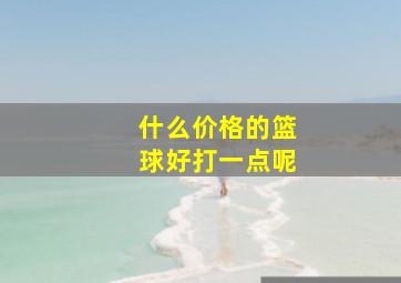 什么价格的篮球好打一点呢