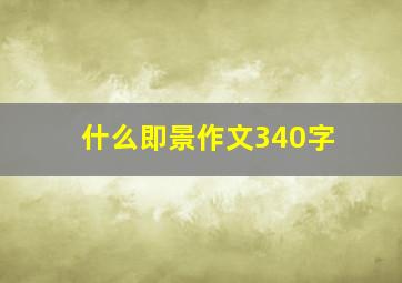 什么即景作文340字