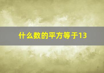 什么数的平方等于13