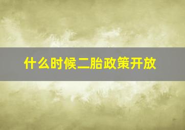 什么时候二胎政策开放